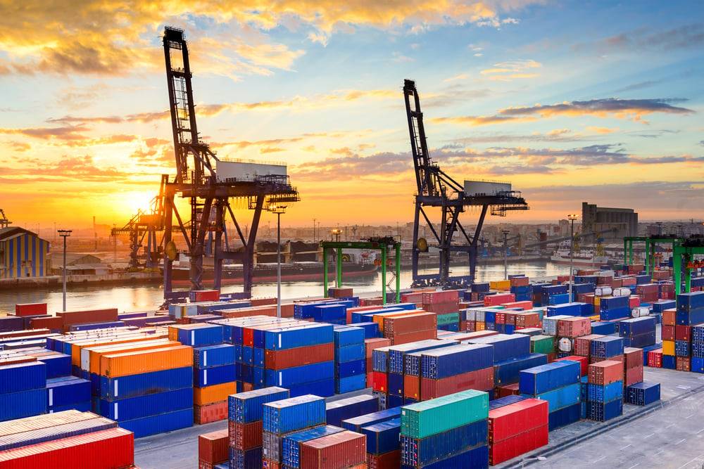 industrial port at dawn at the Port of Casablanca, Morocco