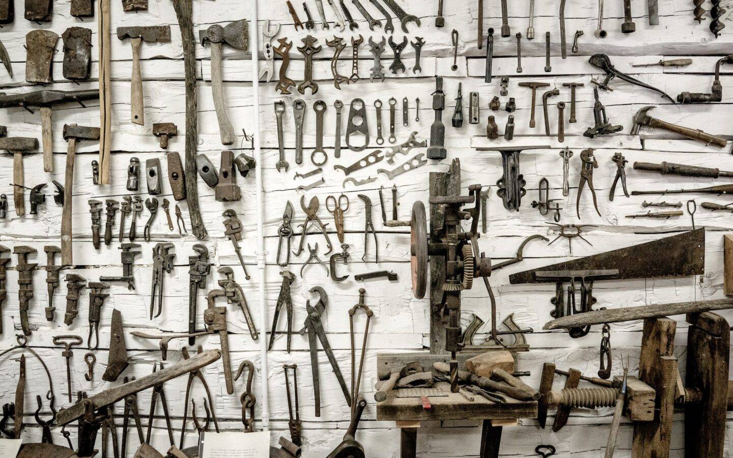 a collection of workers tools