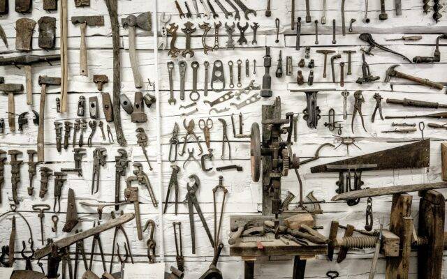 a collection of workers tools